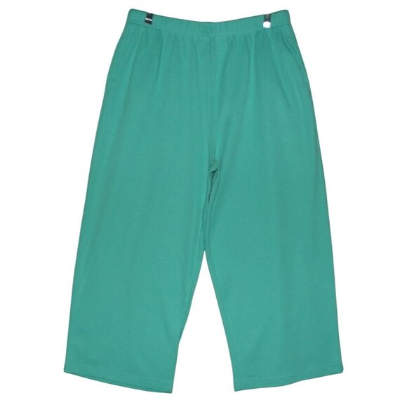 Breckenridge Capri Pants Womens Size Large Turquoise Blue knit cotton polyester - Picture 1 of 7
